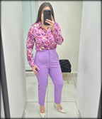 Blusa Manga Larga Estampado Rosado