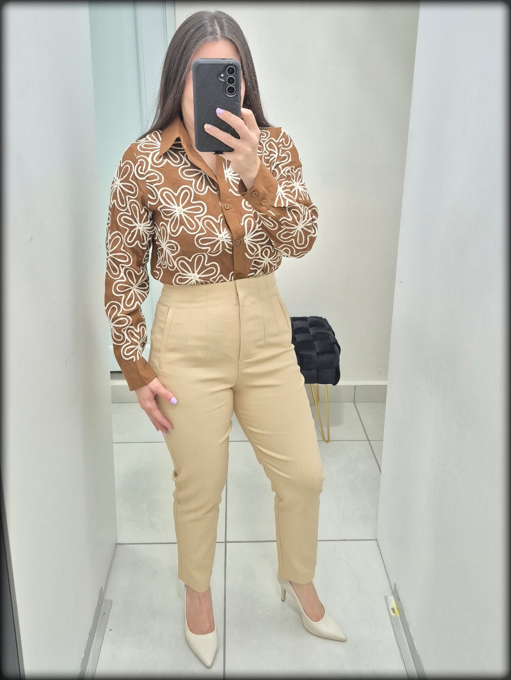 Blusa Manga Larga Bordada 86% Viscosa 14% Polyamide
