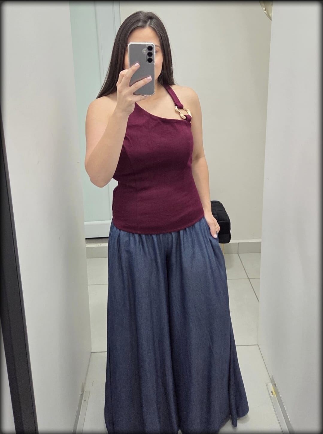 Blusa Halter 97% Cotton 3% Spandex