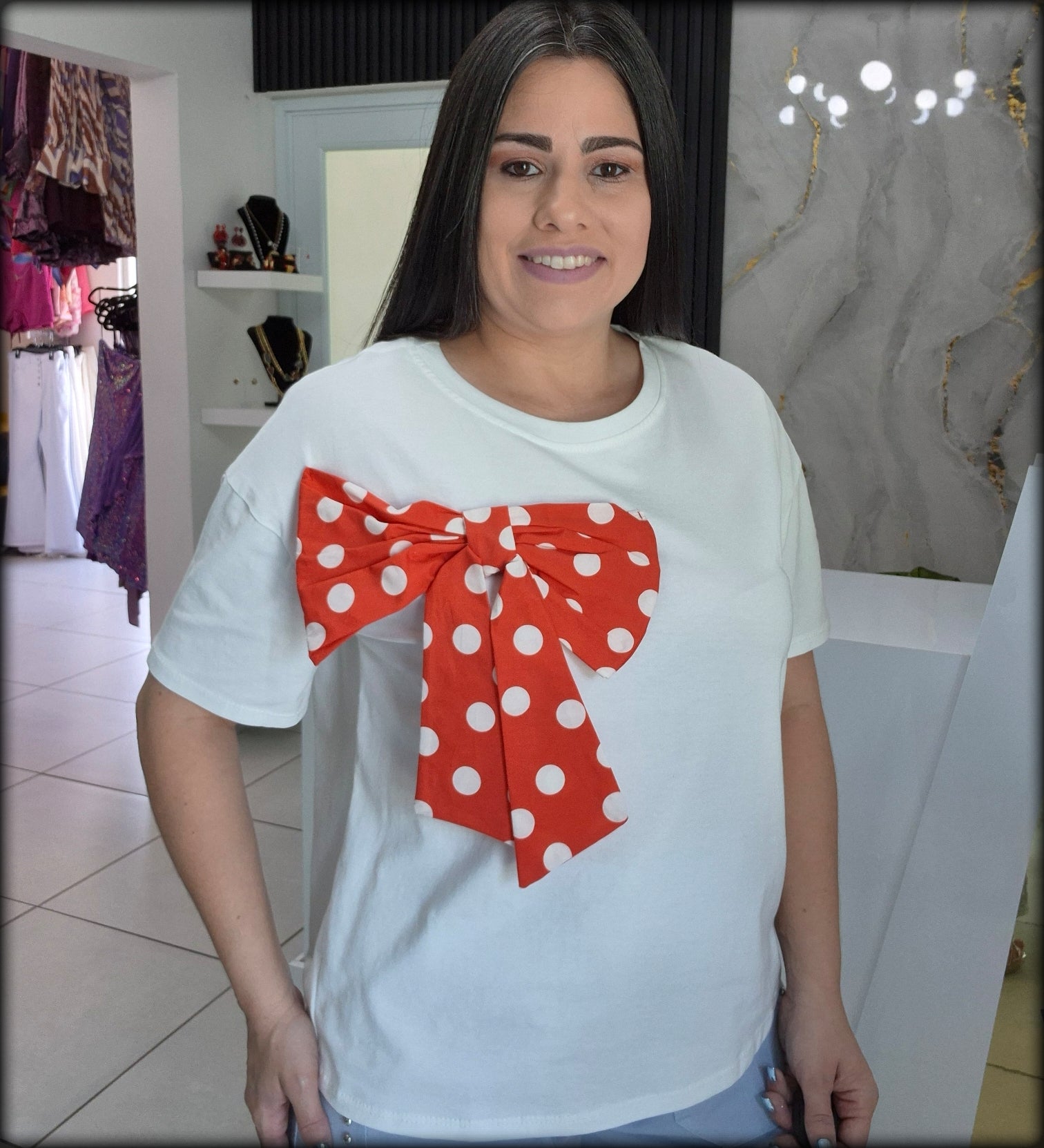 Blusa Made In Italy Lazo Polkadot