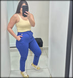 Pantalon Largo Ankle con bolsillos