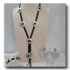 Collar Cordon Negro Corazones Plata Made in Turquia