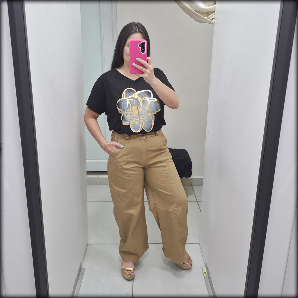 Blusa Made In Italy Mademoiselle 80% Viscosa 20% Polyester