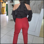 Blusa Negra Manga Larga Satin