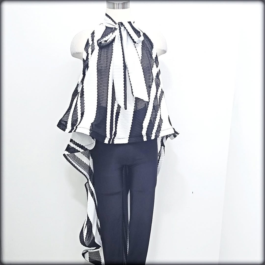 BLUSA HI LO BLANCA NEGRA