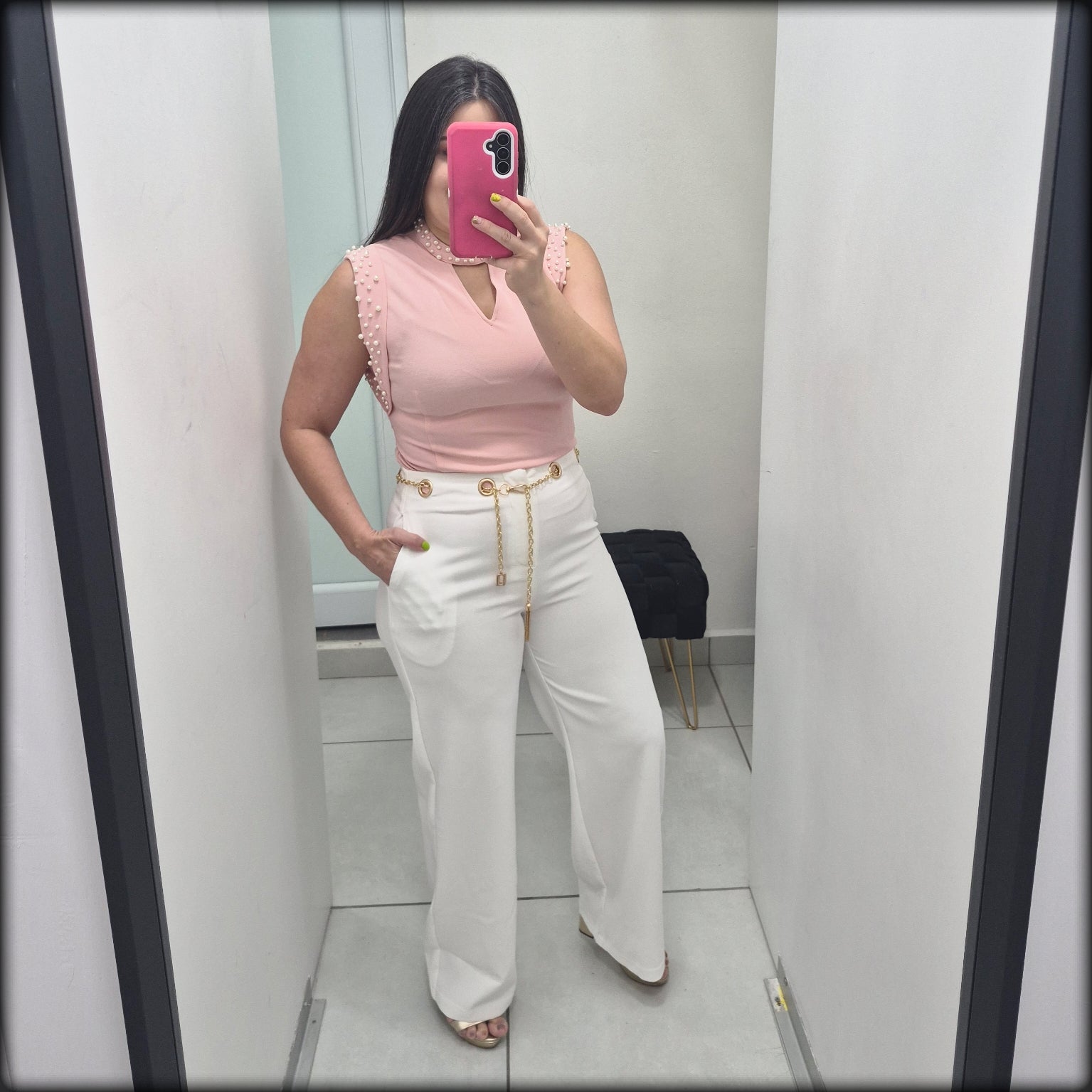 Blusa Blush Perlas
