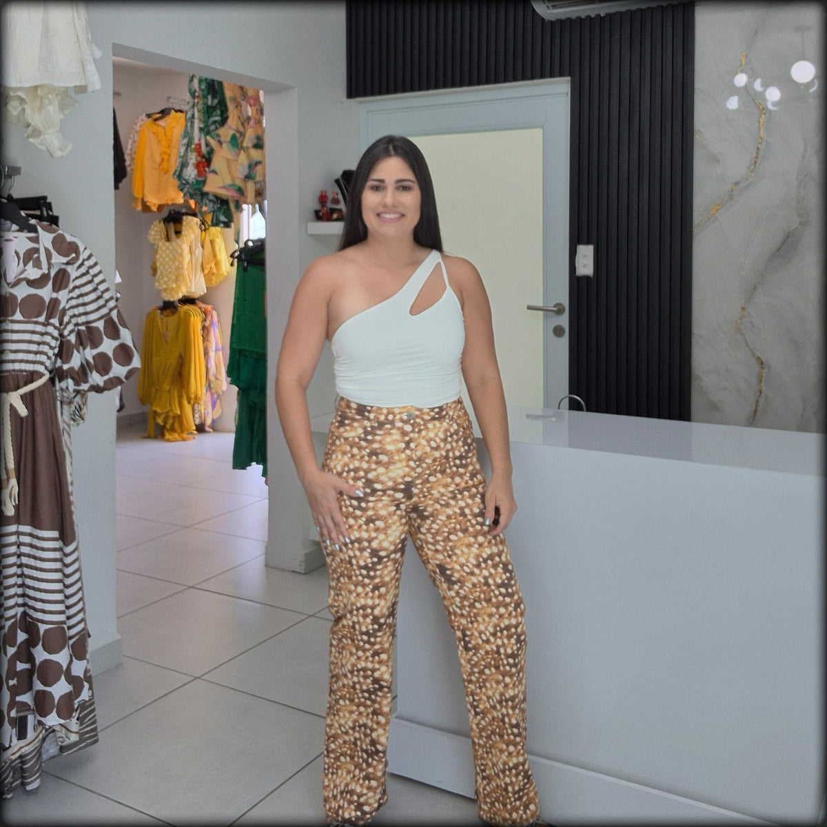 Pantalon Largo Straight estampado Bambi