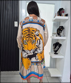 Vestido Corto Estampado Leo Made In Italy