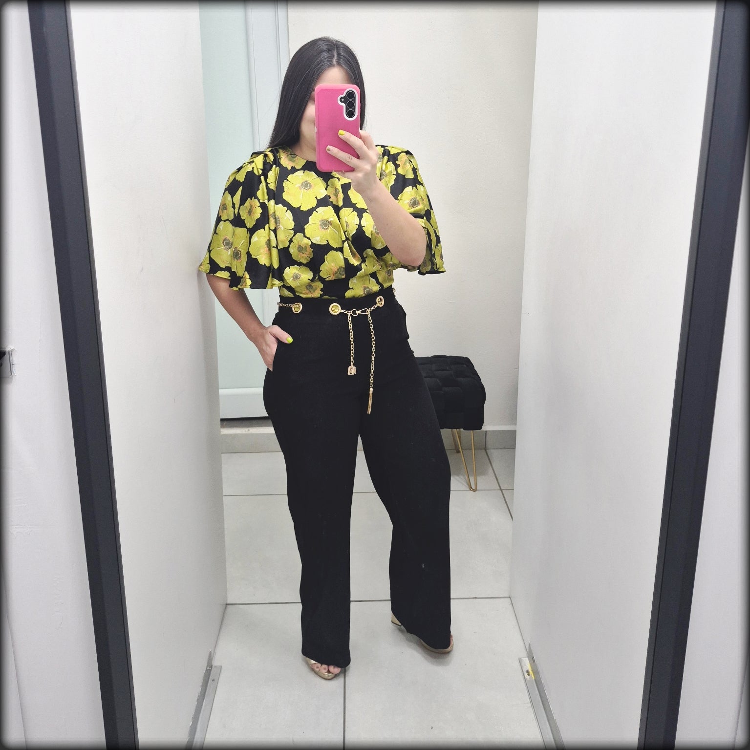Blusa Estampado Floral Manga Acampanada