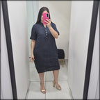 Vestido Corto Made In Italy 100% Lino