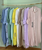 Vestido Largo 100% Lino Onesize Made in Italy