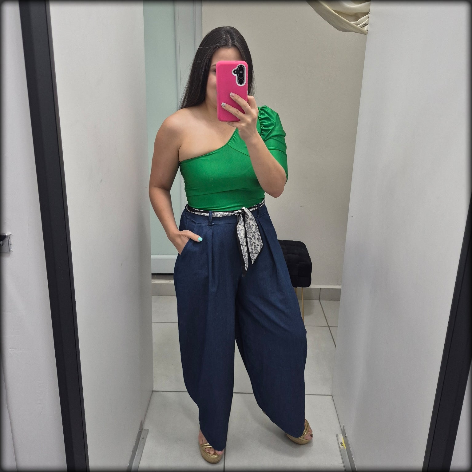 Pantalon Barrel Made In Italy 95% Algodon 5% Elastane