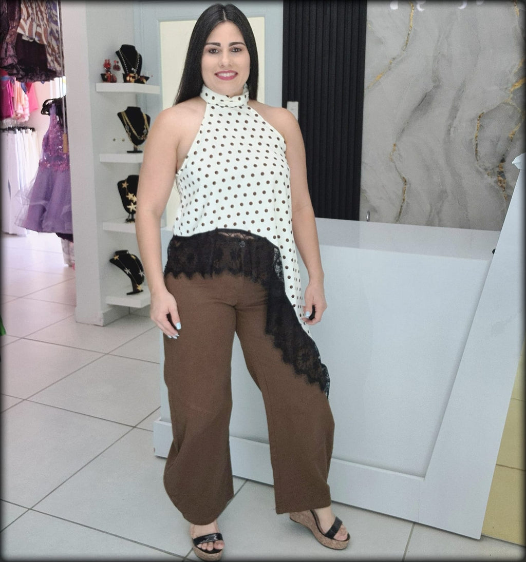 Blusa Asimétrica Polkadot Made In Italy