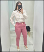 Blusa Manga Larga Bordada 86% Viscosa 14% Polyamide