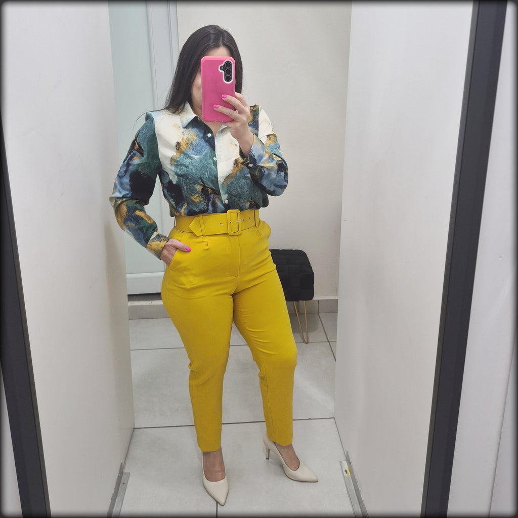 Pantalon Largo Highwaist con Correa