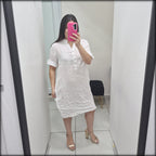 Vestido Corto Made In Italy 100% Lino