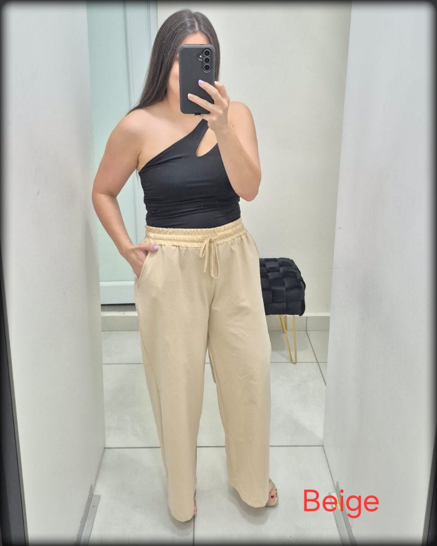 Pantalon Largo Made In Italy 100% Viscosa