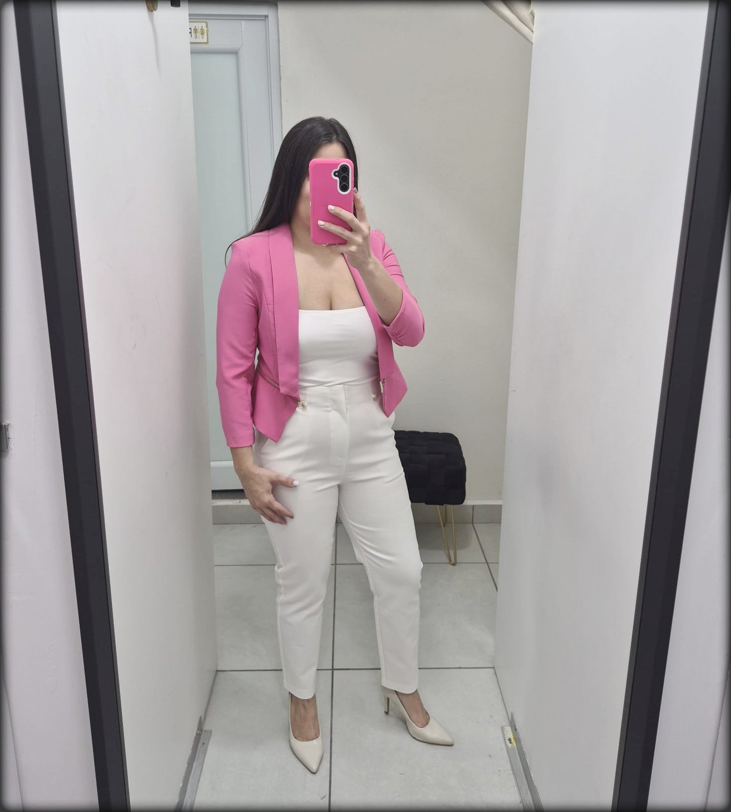 CHAQUETA ROSA ZIPPER LATERALES