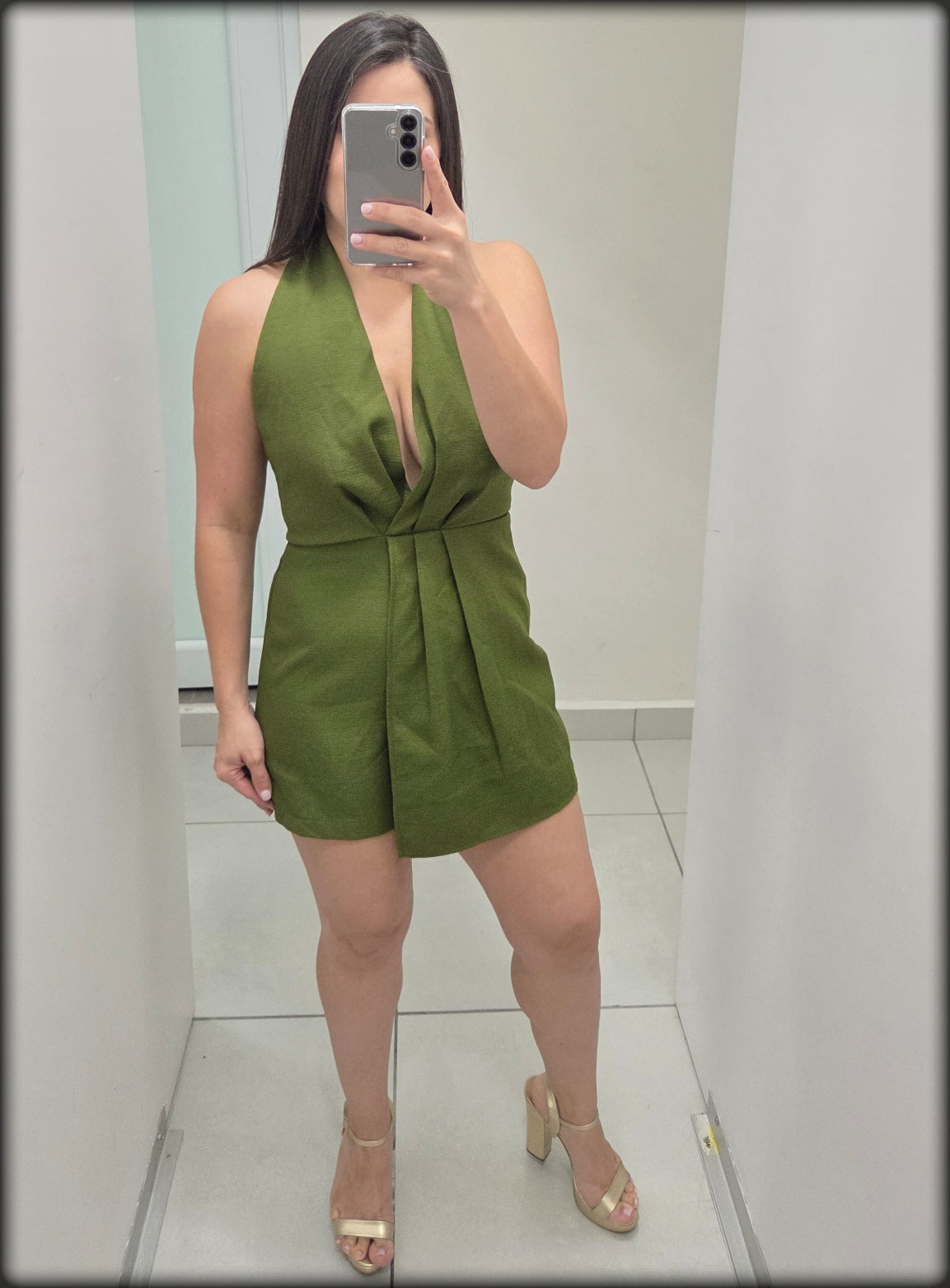 ROMPER V NECK HALTER