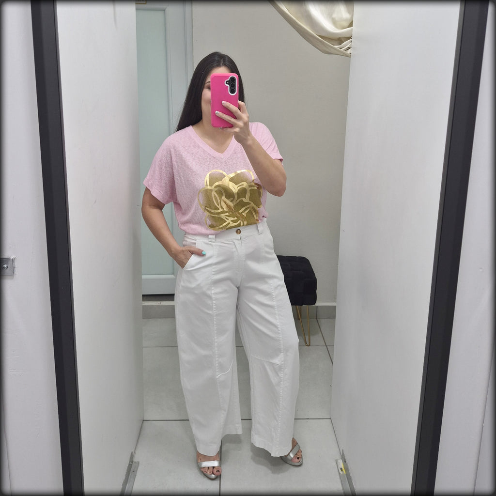 Blusa Made In Italy Mademoiselle 80% Viscosa 20% Polyester