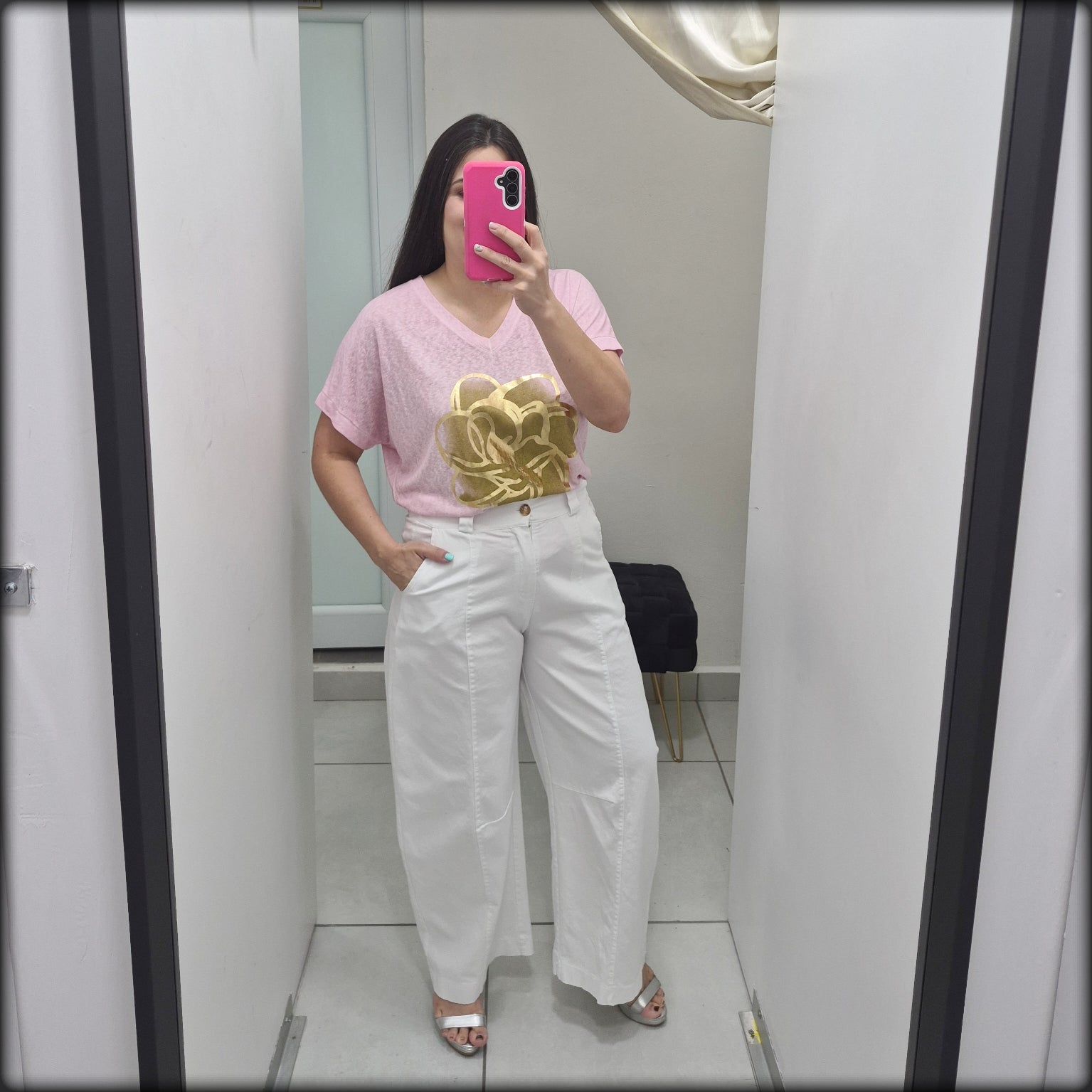 Blusa Made In Italy Mademoiselle 80% Viscosa 20% Polyester