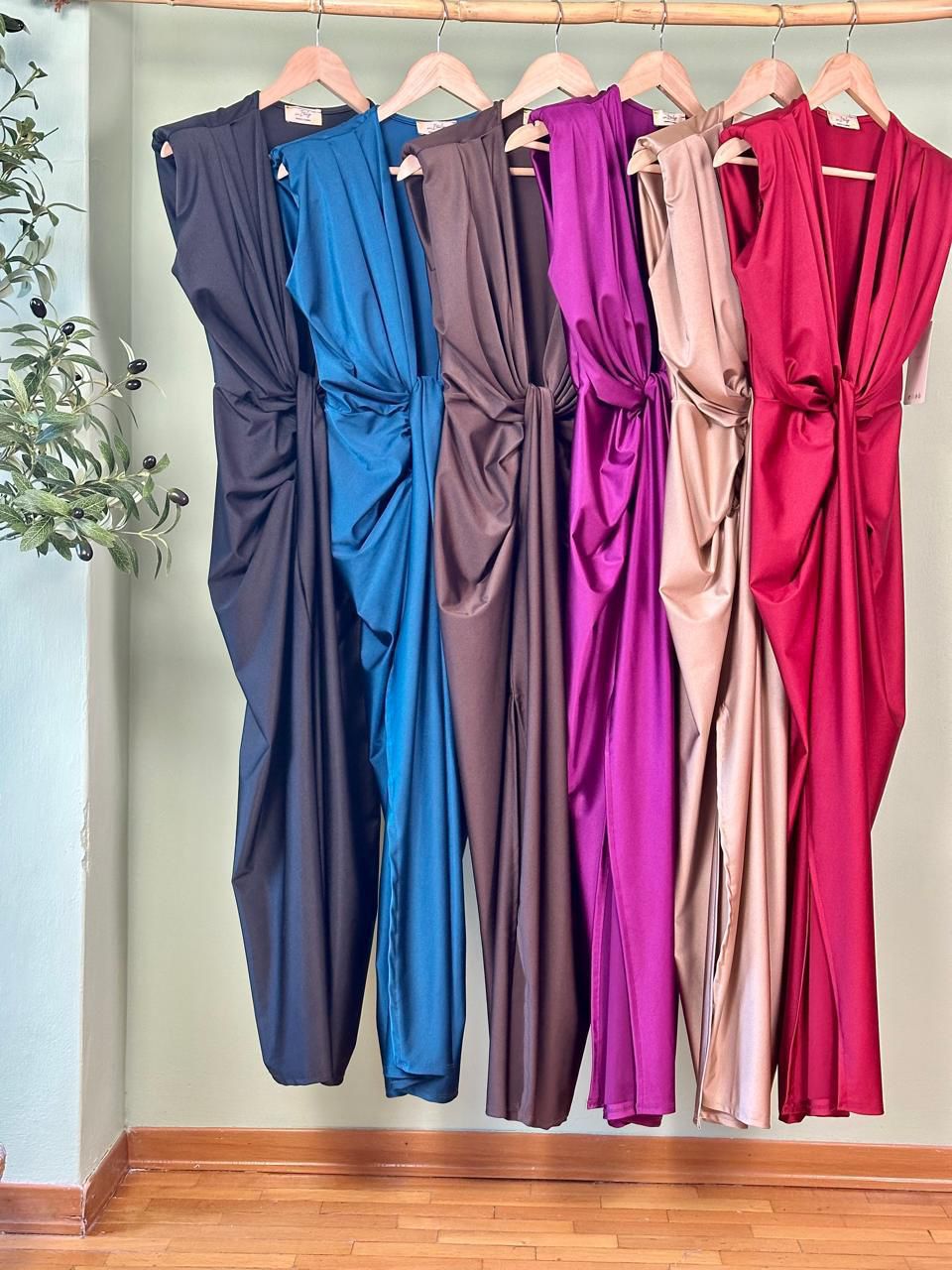 Vestido Largo Made In Italy 95% Polyester 5% Elastane