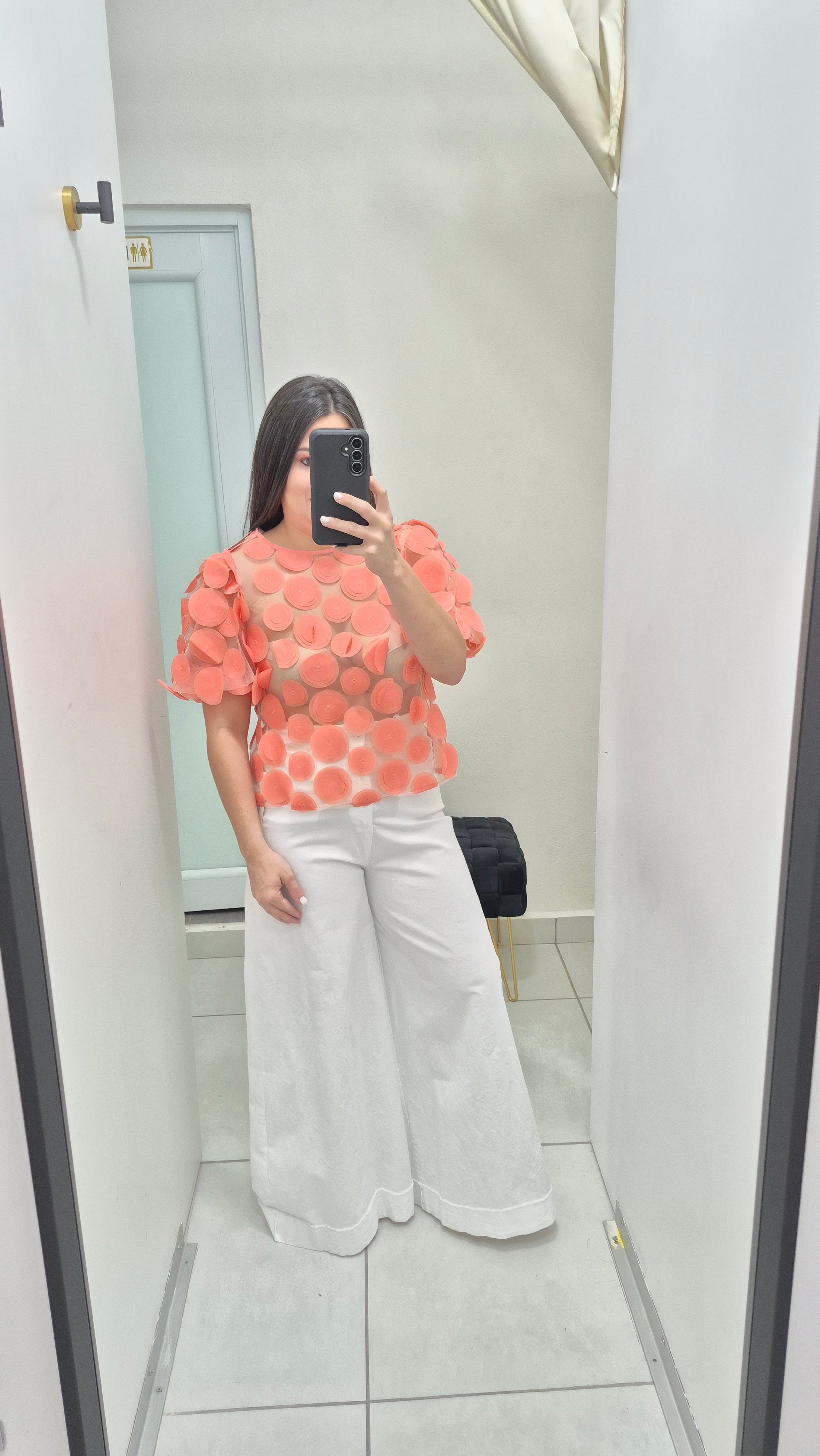 BLUSA MANGA CORTA ROSA
