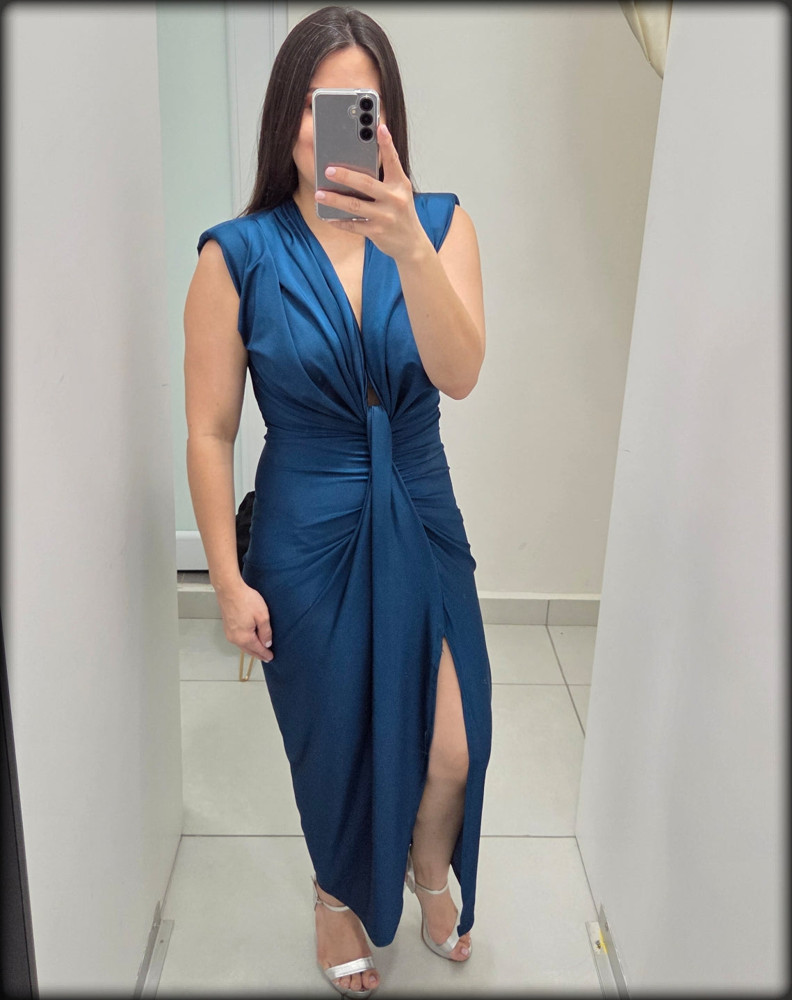 Vestido Largo Made In Italy 95% Polyester 5% Elastane