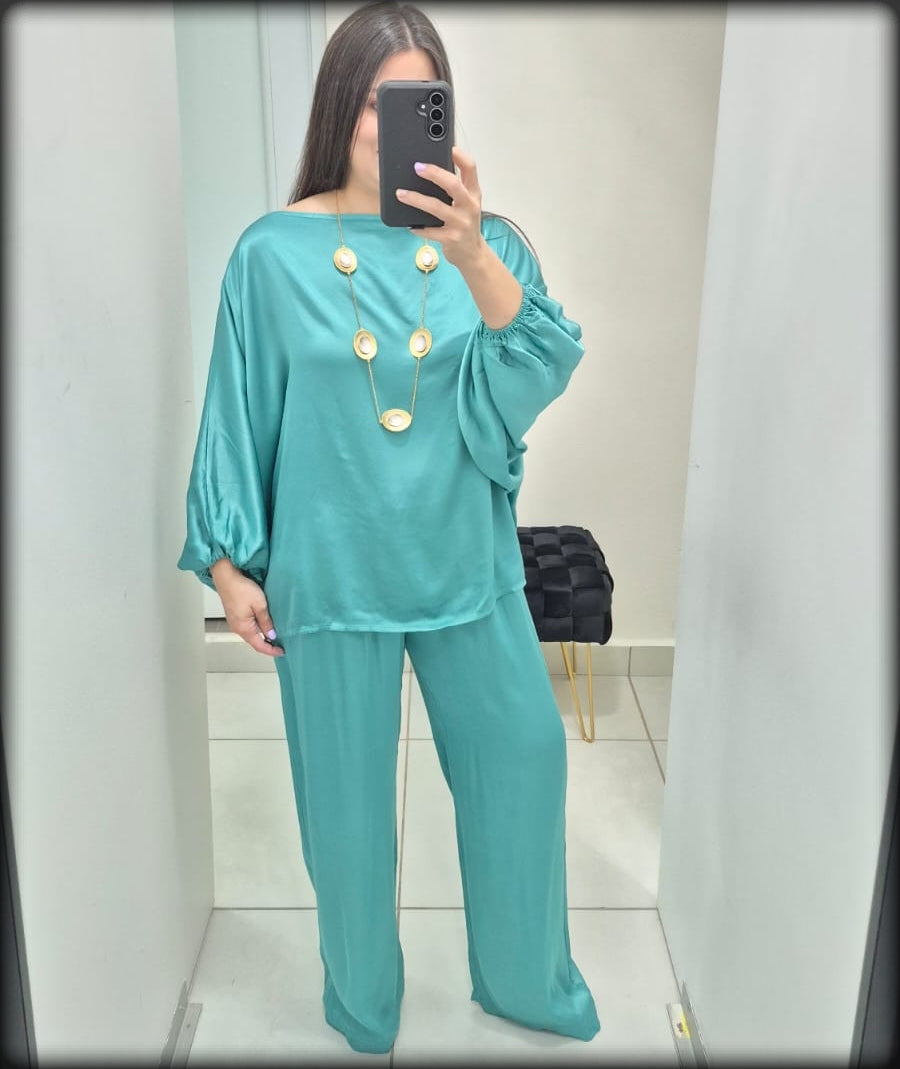 Set de Pantalon y Blusa 100% Viscosa Made In Italy