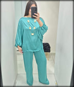 Set de Pantalon y Blusa 100% Viscosa Made In Italy