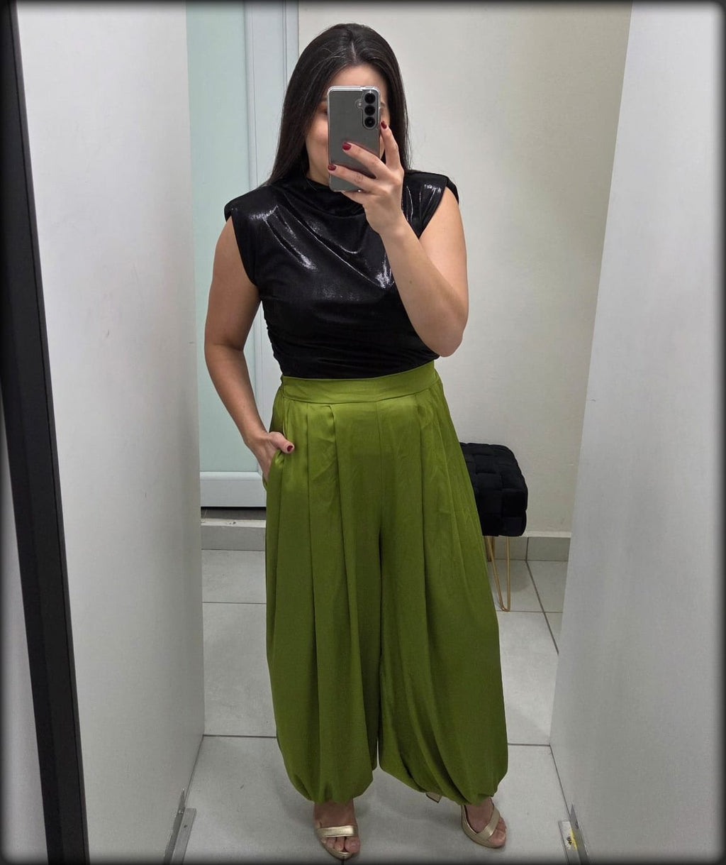 Pantalon largo Made In Italy 100% Viscosa