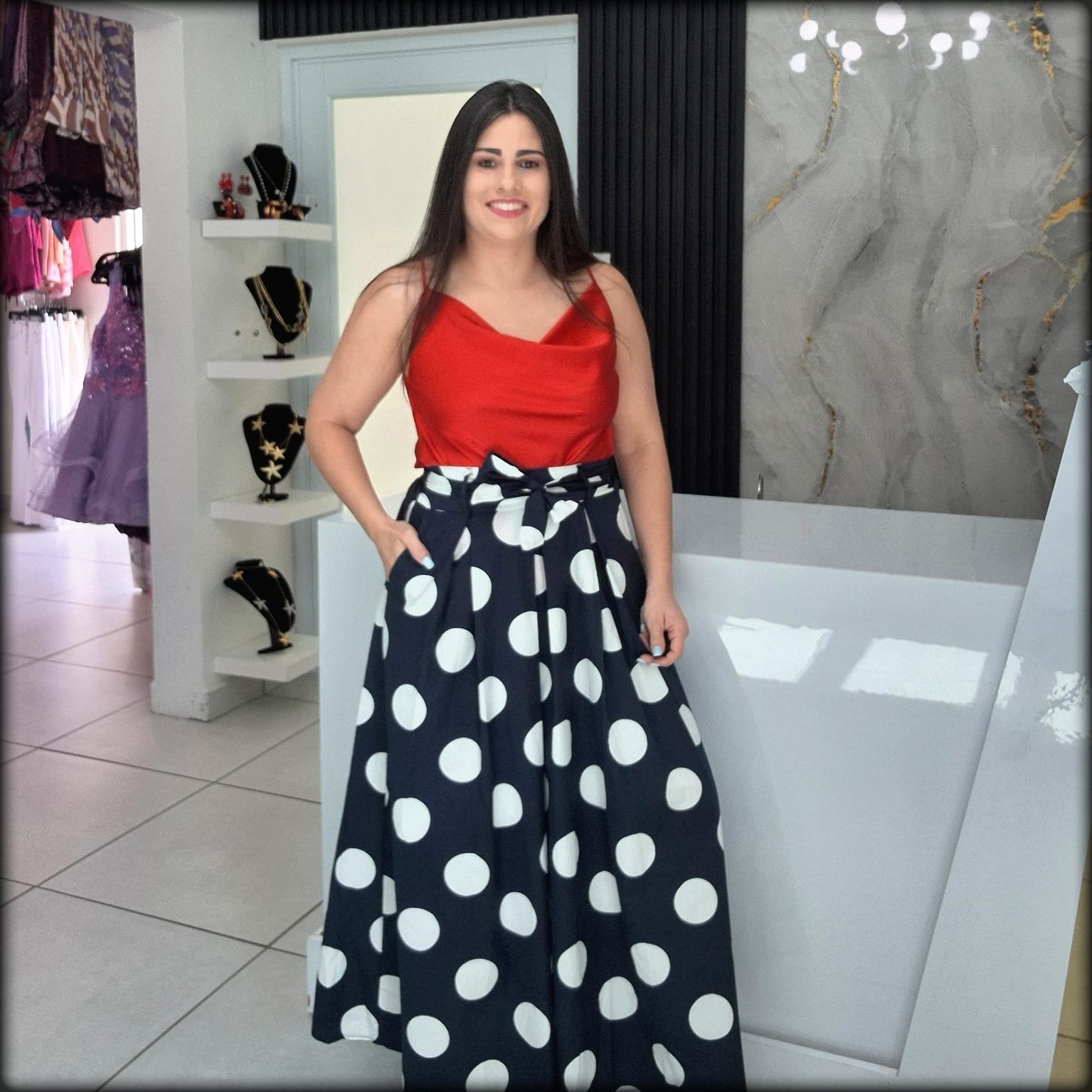 Falda Larga Polkadot