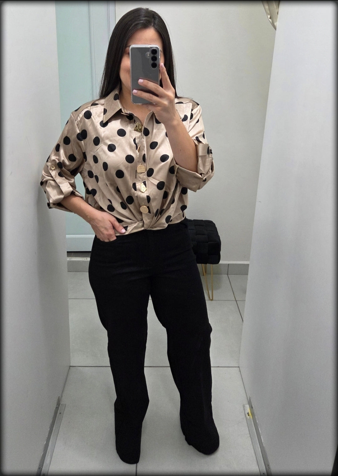 Blusa Manga Larga Polka Dot