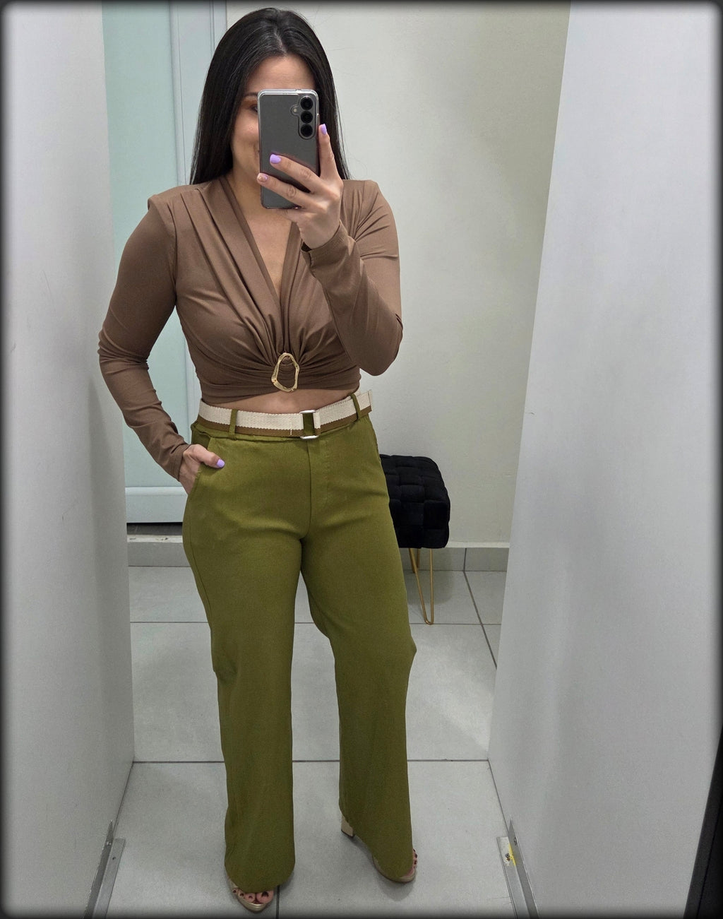 Pantalon Largo Made In Italy 75% Viscosa 20% Nylon