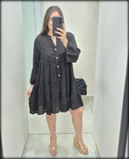 VESTIDO CORTO MADE IN ITALY 100% LINHO