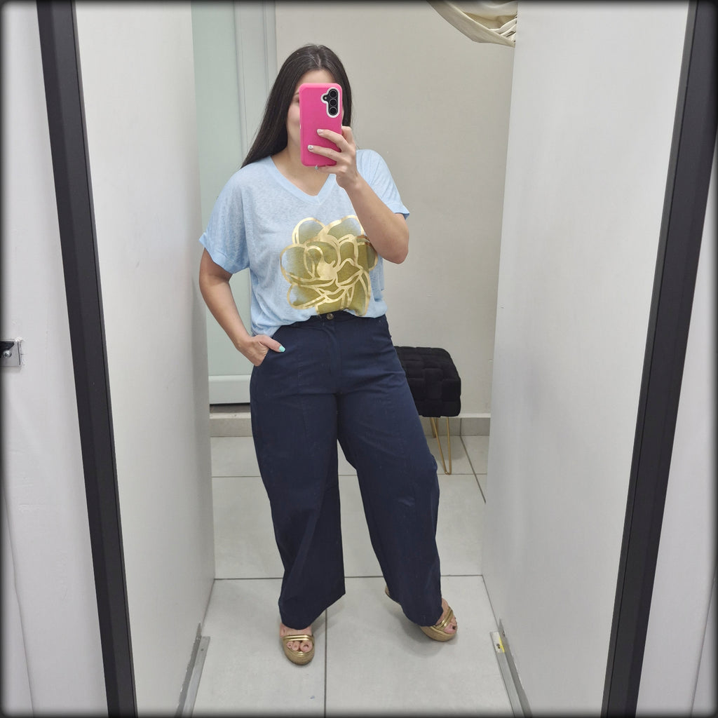 Blusa Made In Italy Mademoiselle 80% Viscosa 20% Polyester