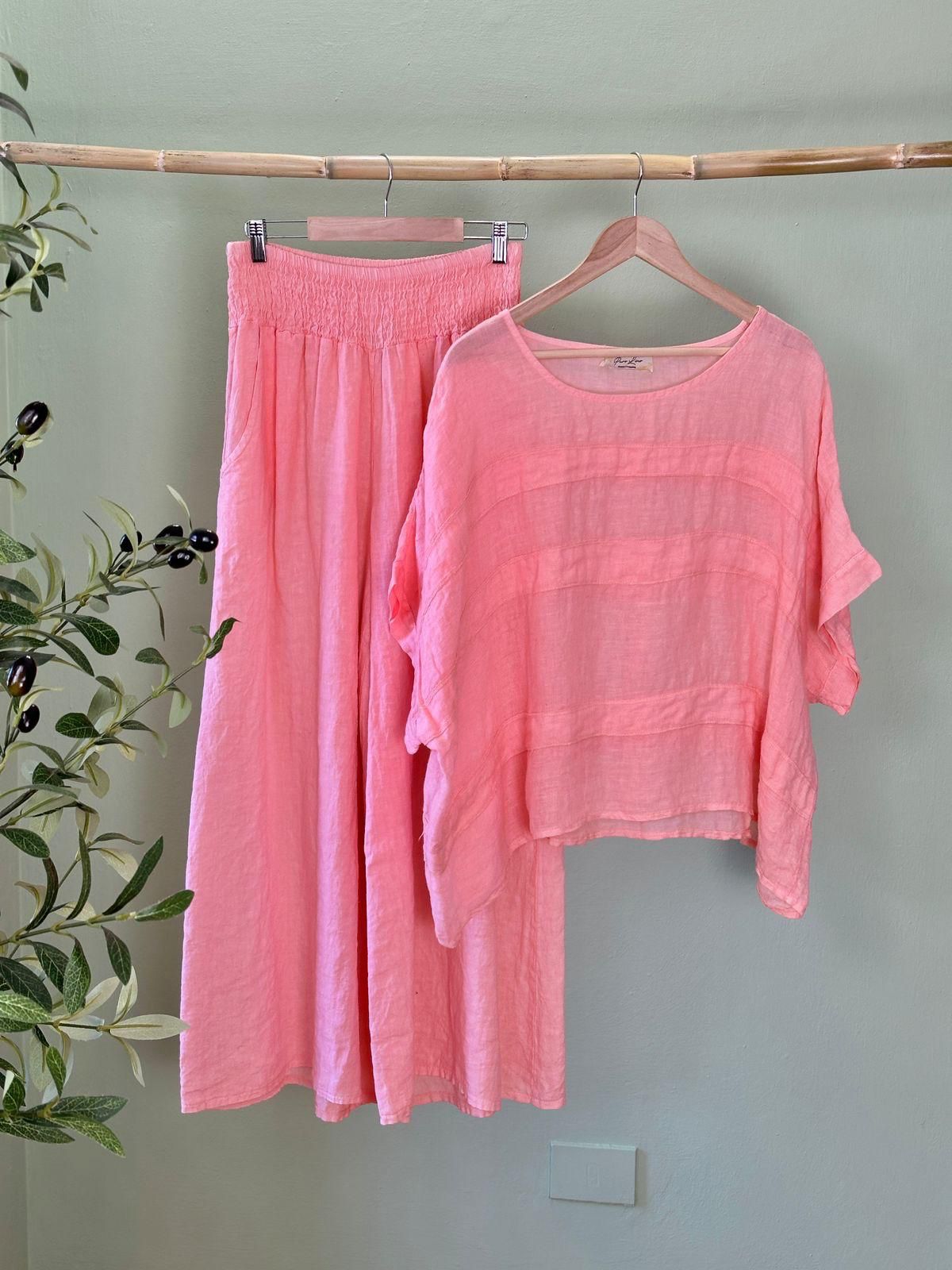 SET PANTALON Y TUNICA 100% LINHO MADE IN ITALY