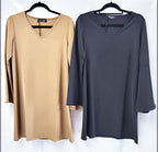 Vestido Corto Manga Larga Made In Italy 95% Polyerter 5% Elastane