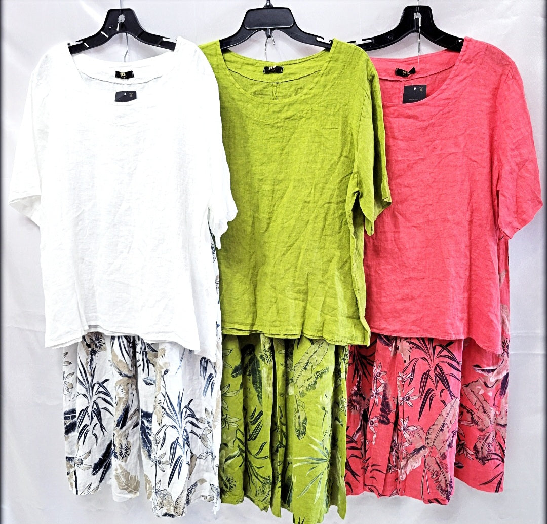 SET PANTALON Y BLUSA 100% LINO MADE IN ITALY