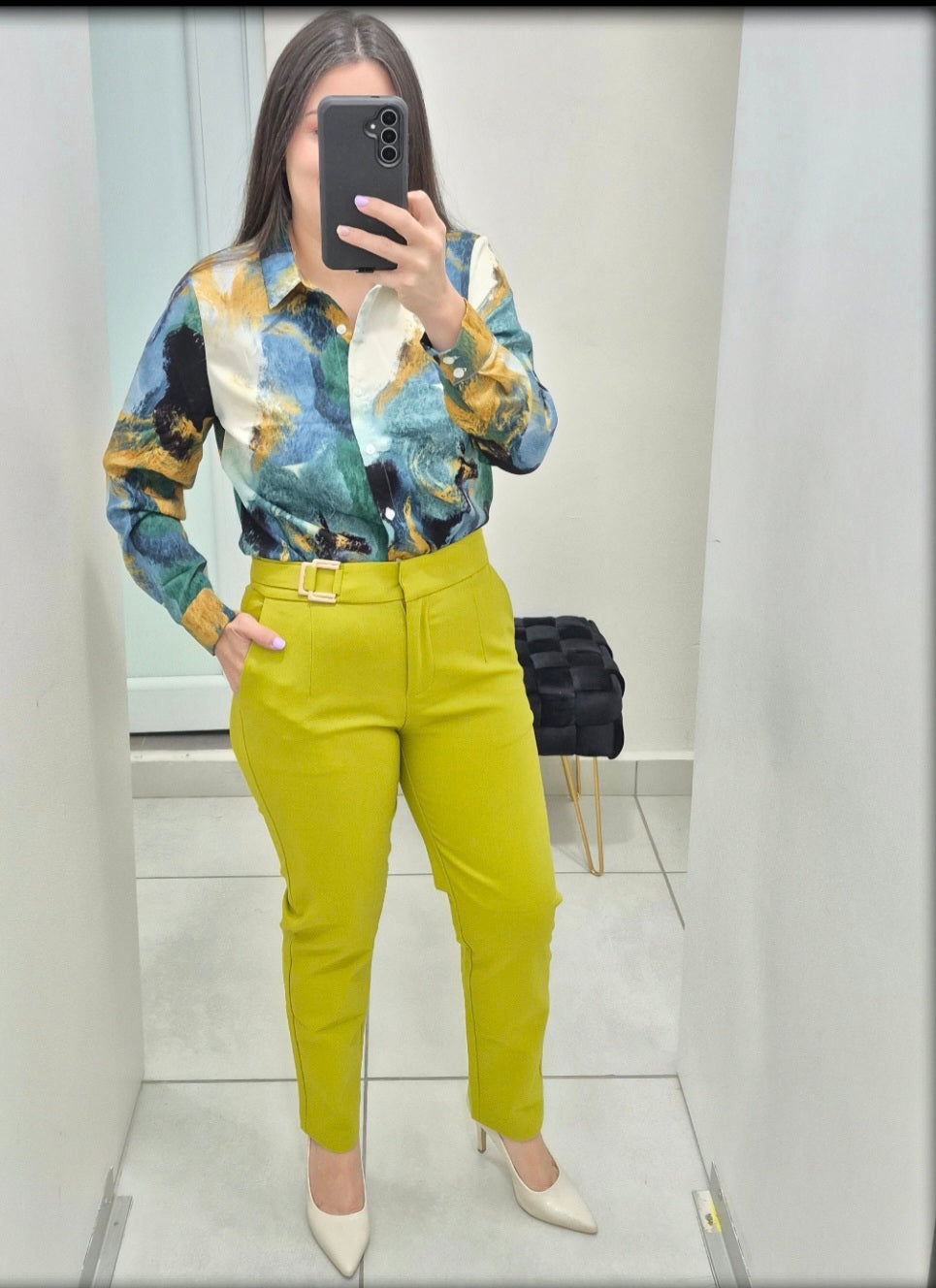 Blusa Manga Larga Estampada Verde