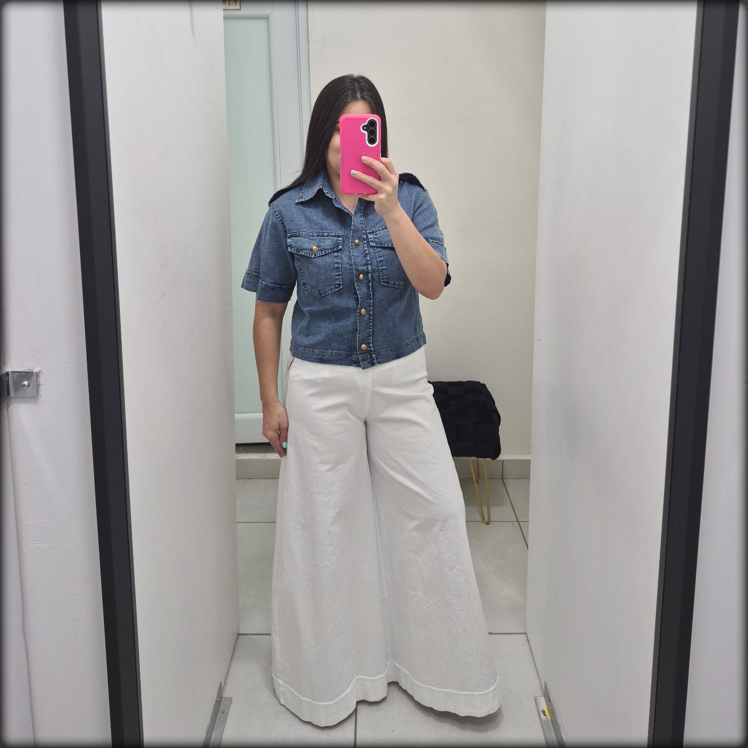 Blusa Jacket Denim Botones
