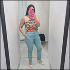 Blusa Estampado Aqua Naranja