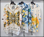 Blusa Estampada Made In Italy 80% Polyester 20% Lino