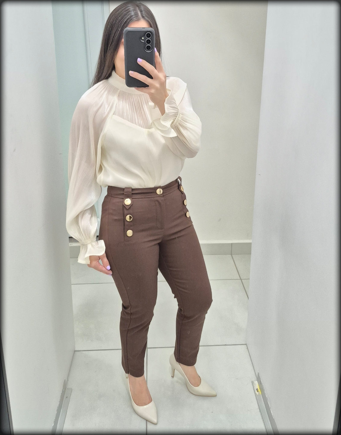 Blusa Ivory Manga Larga