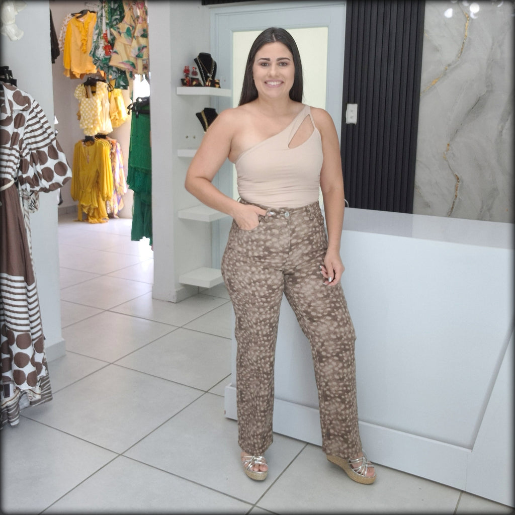 Pantalon Largo Straight estampado Bambi