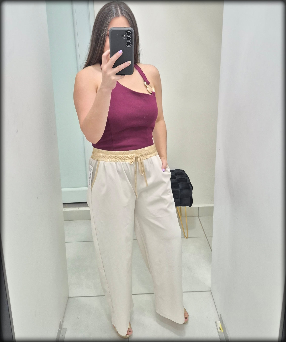 Blusa Halter 97% Cotton 3% Spandex