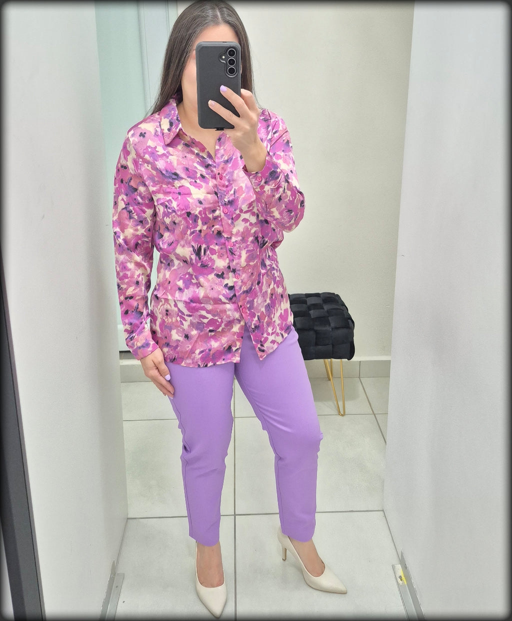 Blusa Manga Larga Estampado Rosado