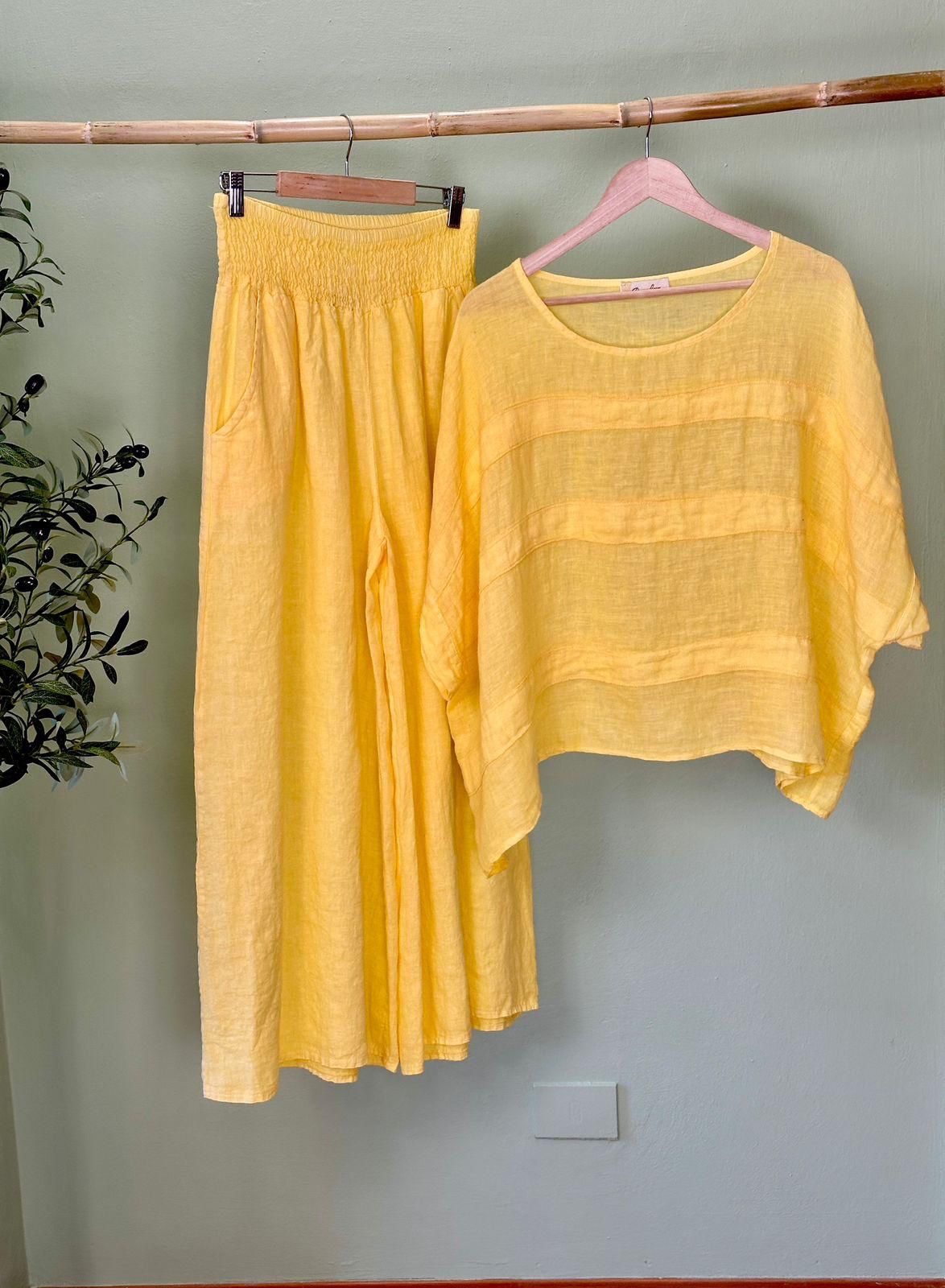 SET PANTALON Y TUNICA 100% LINHO MADE IN ITALY