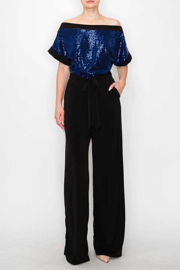 JUMPSUIT SEQUIN ASIMETRICO