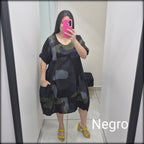 Vestido Corto Estampado Made In Italy 100% Lino